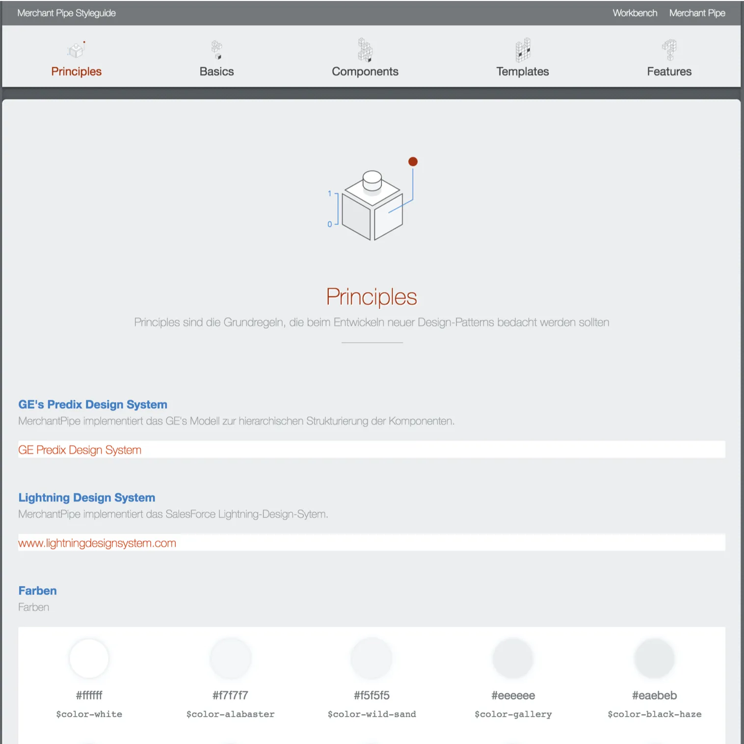 Screenshot einer Pattern Library