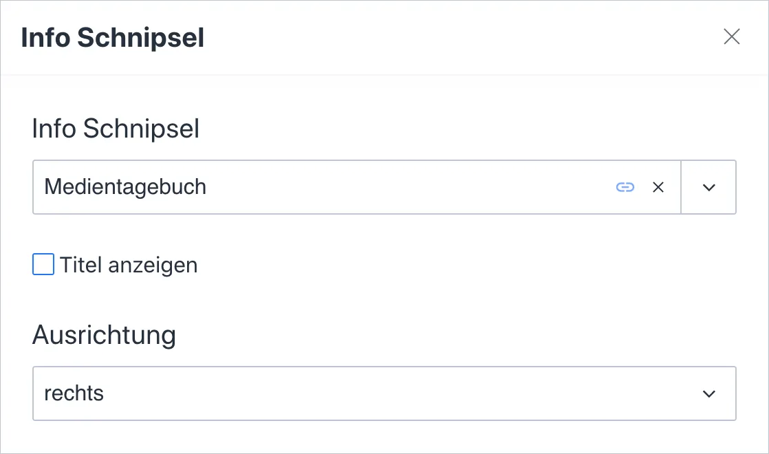 Screenshot einer Eingabemaske aus Sanity