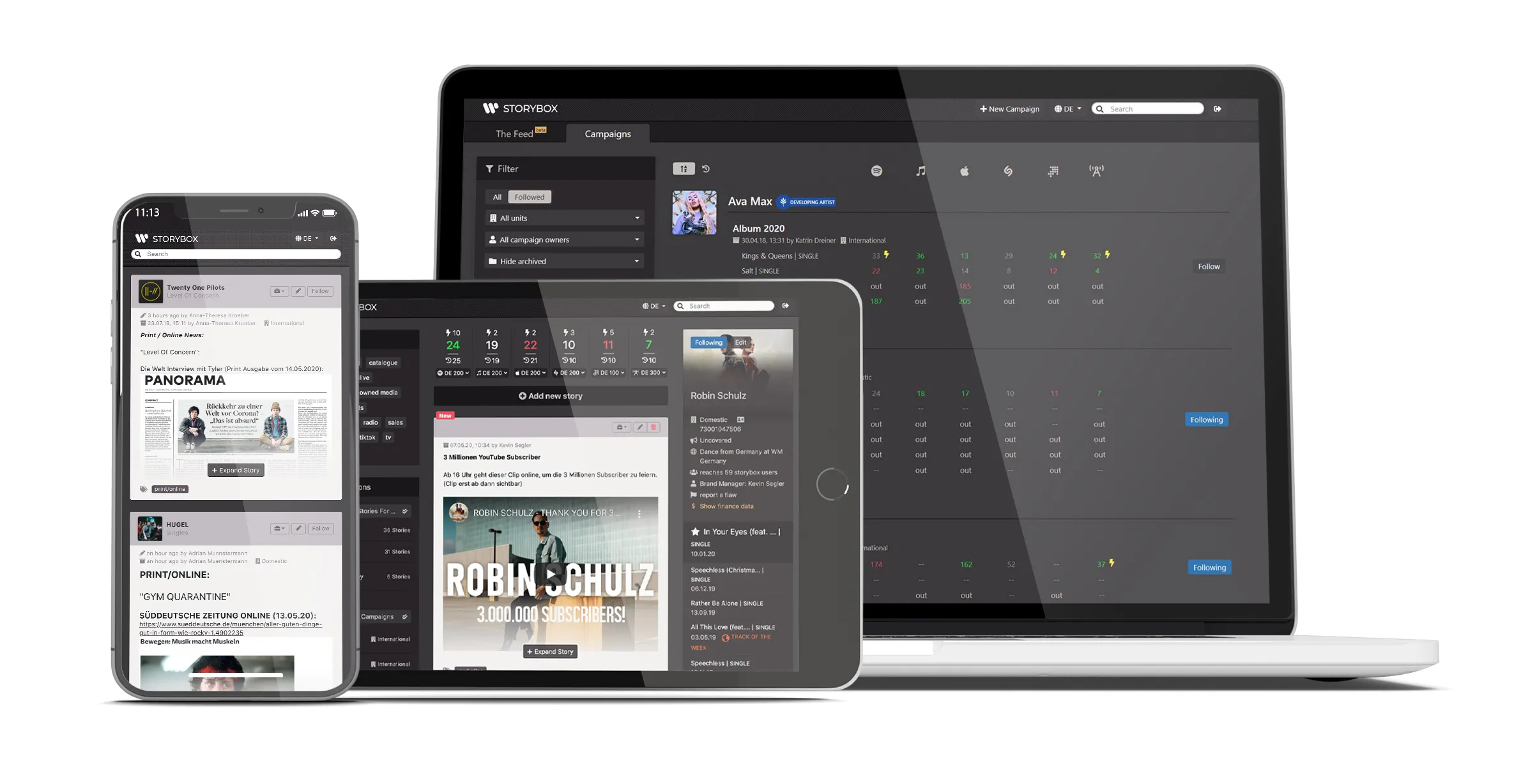 Storybox auf Smartphone, Tablet und Desktop